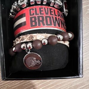 Rustic Cuff Cleveland Browns Bracelet Custom Stack